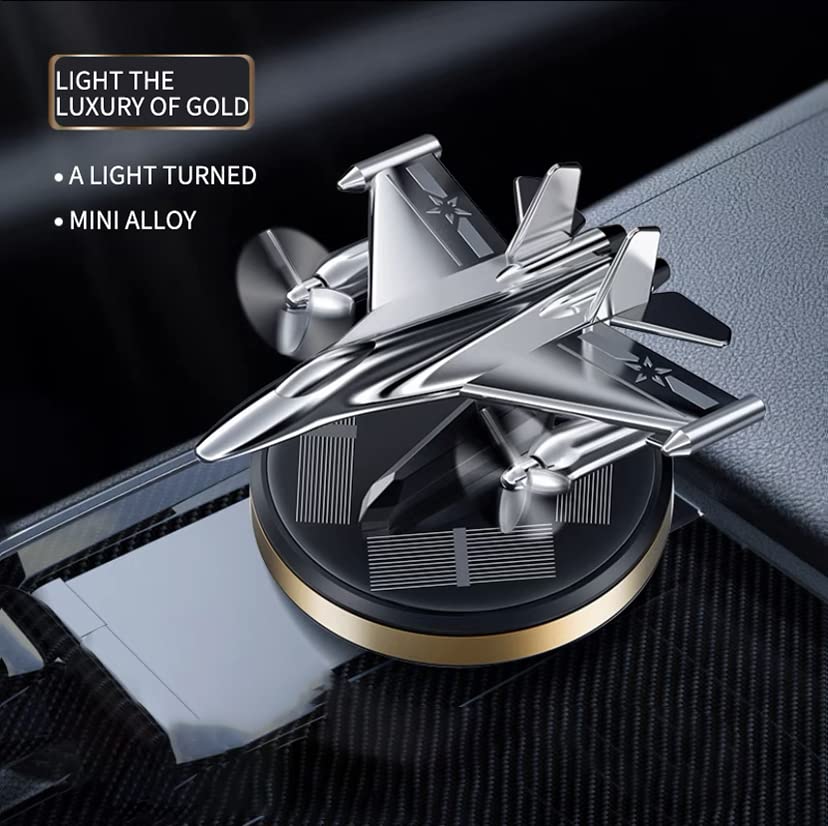 Car Aroma Diffuser Air Freshener Perfume Solar Power Dashboard Jet style Decoration With Perfume(Red)