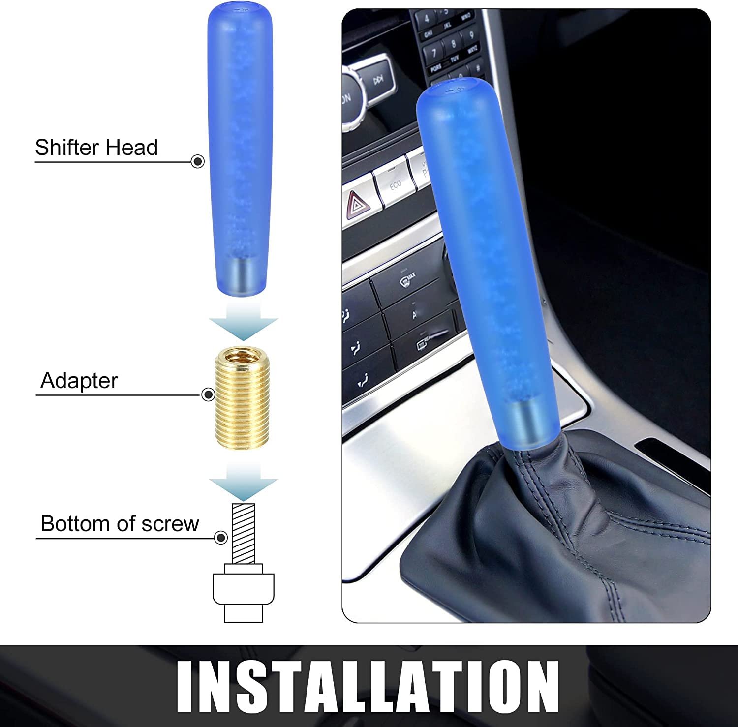 Gear Stick Knobs Crystal Car Manual Crystal Transparent Bubble Gear Shift Knob Gear Shifter Head(15CM, Manual, Blue) Image 