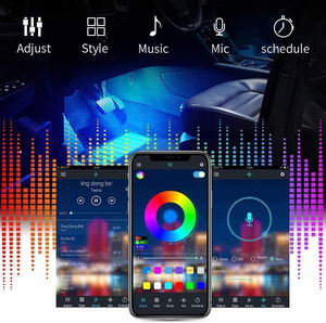 Ambient Light USB RGB Colorful Rhythm Foot Light with APP Voice Control for car