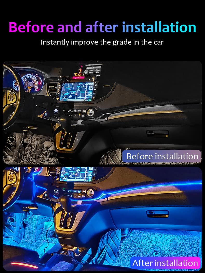 Custom RGB Car Interior Optical Acrylic Strip 18 in 1 Third Generation Ambient Light APP Control Atmosphere Lamp Wireless DIY Music car lights Image 