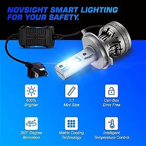 N37-A500 high power 60W/Bulb 120 watt/Pair and High Luminous 22000LM 6500K auto lighting Car LED Headlights Bulbs - Pack of 2(H4)
