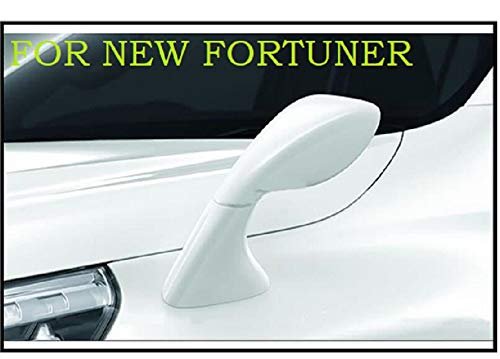 Car Bonnet Fender Side Mirror Wide Angle View Compatible With Toyota Fortuner New - White
