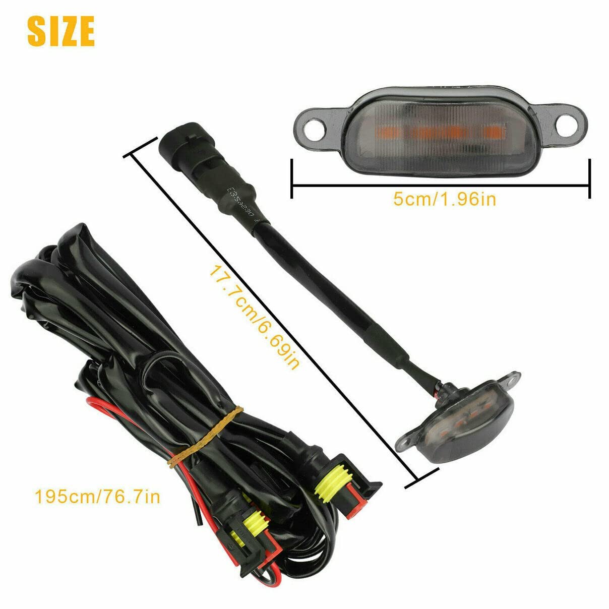 4pcs Smoked LED Lens Front Grille Running Light universal for car