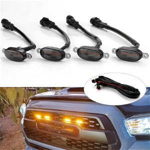4pcs Smoked LED Lens Front Grille Running Light universal for car Image