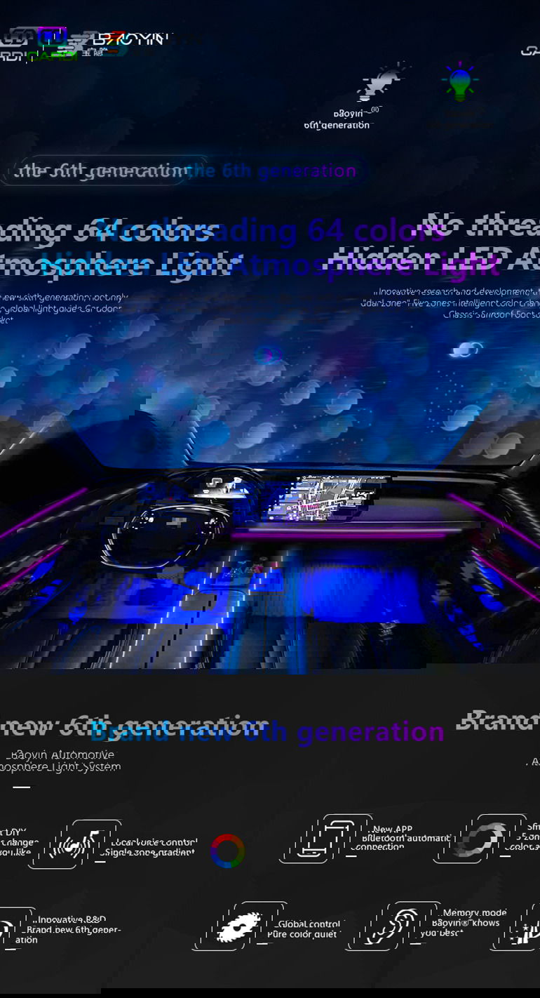 Cardi K3 10 in 1 ambient lighting set atmosphere of the car lights Image 