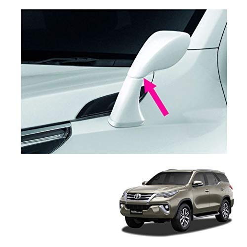 Front Fender SUV Wide Angle Blind Spot Bonnet Mirror Compatible With Toyota New Fortuner 2016-2019 Models (Metallic Silver) Image 