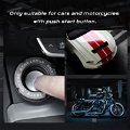Car Engine Start Button Cover Rotary Ring Knob Engine Start Stop Button Decoration Cover Car Anti-Scratch Protector Universal Button Protective Cover (Silver） Image 
