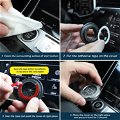 Car Engine Start Button Cover Rotary Ring Knob Engine Start Stop Button Decoration Cover Car Anti-Scratch Protector Universal Button Protective Cover (Silver） Image 