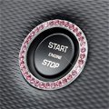 Car Interior Emblem Crystal Ring Sticker Start Engine Ignition Button Key Bling Ring Unique Women Gift (Pink) Image 