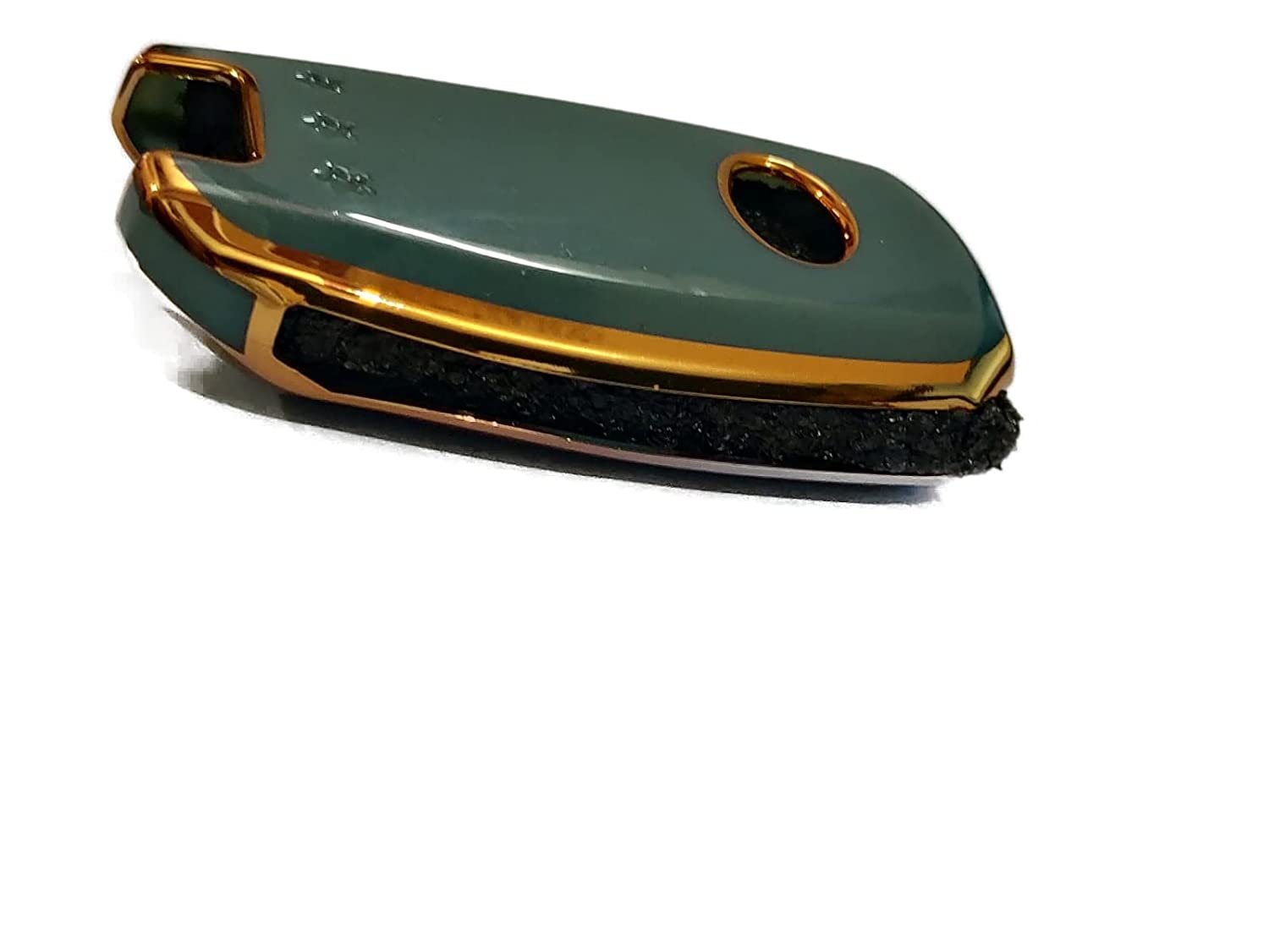 TPU Carbon Fiber Style Car Key Cover Compatible with Kia Seltos Sonet 3 Button Flip Key (Grey) Image 