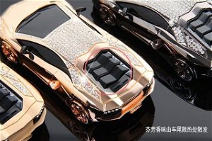 Luxury Car Interior Decoration Accessories Glitter Crystal Dashboard Ornament Auto Air Freshener Sportscar Design Perfume Stand(Black)