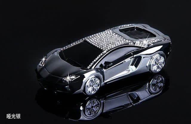 Luxury Car Interior Decoration Accessories Glitter Crystal Dashboard Ornament Auto Air Freshener Sportscar Design Perfume Stand(Black) Image 