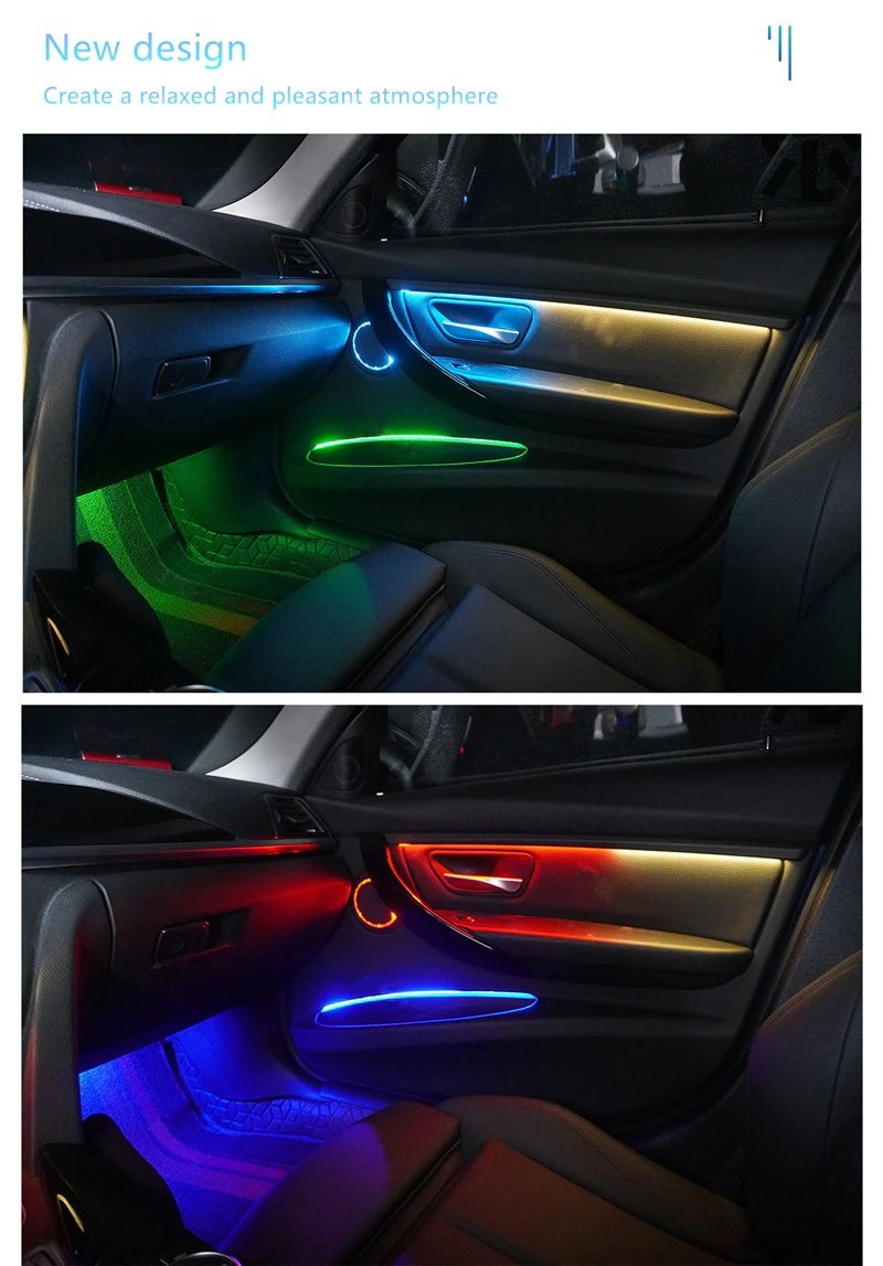 Cardi K4 Active 6th Generation 18 in 1 wireless LED Atmosphere Lights for Automotive Car Interior Ambient acrylic strips lighting Image 