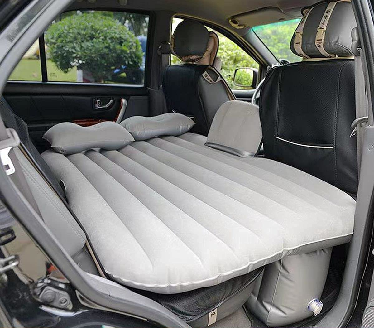 Car Bed Mattress Universal Car Back Seat Travel Air Inflation with Two Pillows, Air Pump and Repair Kit (Silver) Image 