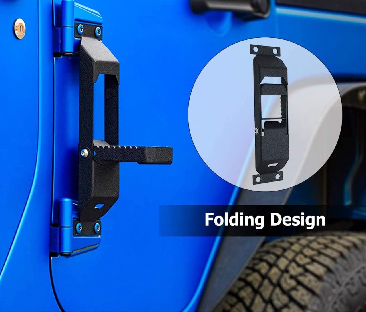 Door Hinge Step compatible for Thar (Set of 2, Black) cloudsalestore