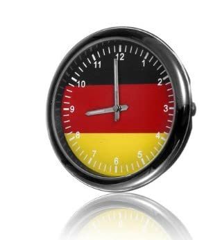 Car Clock Dashboard Car Clock Luminous Quartz Car Clocks Mini Car Clock German Flag for Car Bike universal use(Pack of 1) Image 