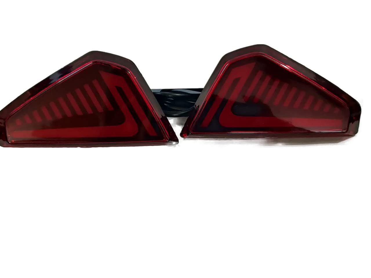 Car reflector LED Brake Light with scan and turn Indicator for Rear Bumper Fit for Nexon 2021 (Set of 2, Matrix)