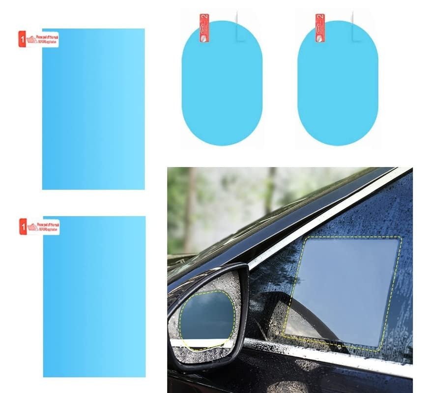 Car Rearview Mirror Anti Fog Film Waterproof Protective Film Anti Glare Rain-Proof Anti Water Protector (Pieces)