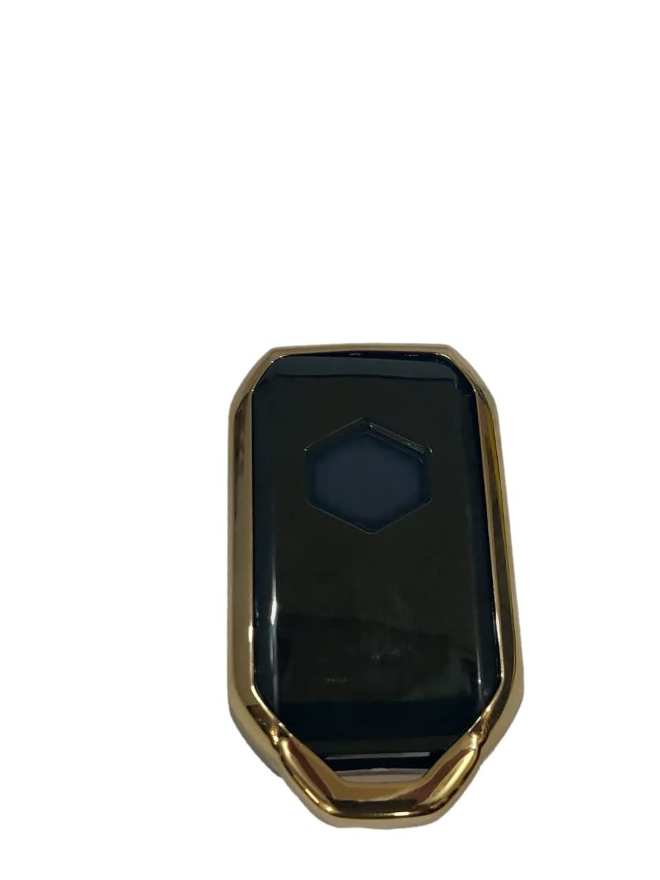 Carbon TPU Key Cover Compatible for Suzuki Baleno, XL6, Swift, Ertiga, Dzire (2 Button Smart Key,Gold/Black)