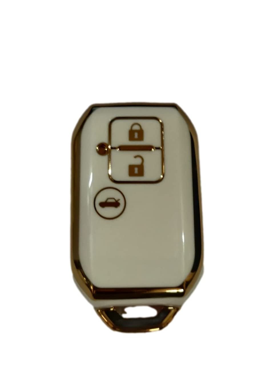TPU Key Cover Compatible DZire, Swift, Ertiga 3 Button Smart Key (Push Button Start Models only) (white) Image