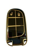 TPU Carbon Fiber Car Key Cover Compatible with Compass Smart Key (Black) Image 