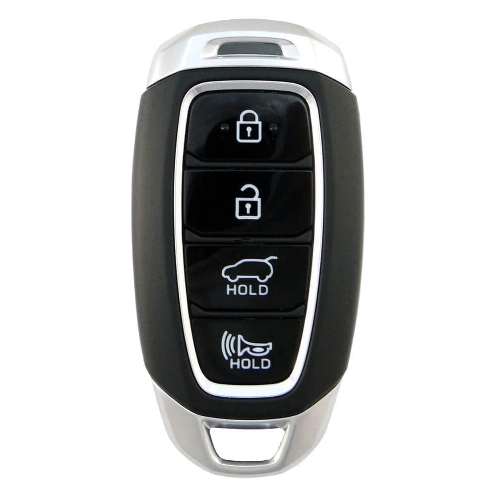 TPU Carbon Fiber Car Key Cover Compatible with Compatible with Hyundai Verna 2020 4 Button Smart Key (Black) Image 