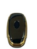 TPU Carbon Fiber Car Key Cover Compatible with Compatible with Hyundai Verna 2020 4 Button Smart Key (Black) Image 