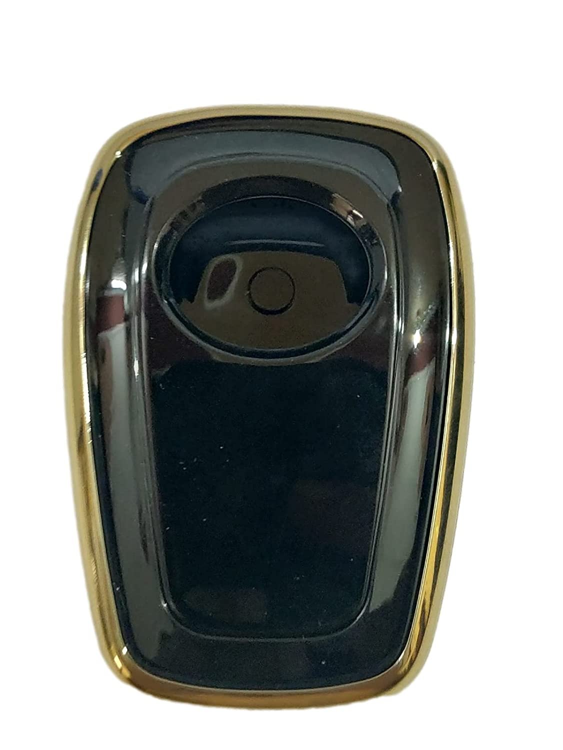 TPU Key Cover Compatible for Tata Nexon, Harrier, Altroz, Tigor BS6, Punch, Safari 2021, Safari Gold 4 Button Smart Key (Black)
