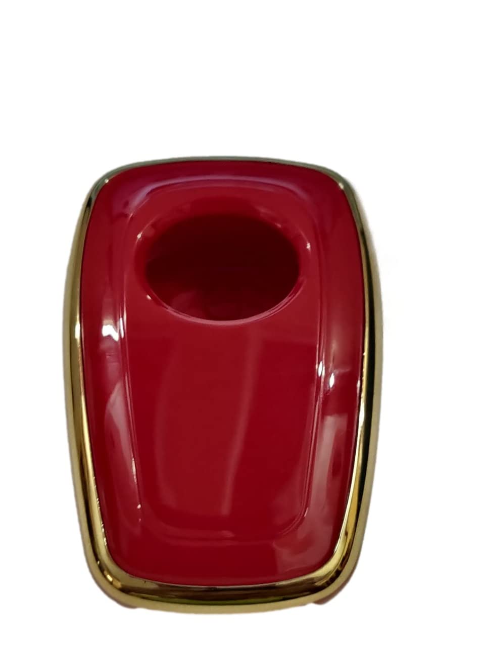 TPU Key Cover Compatible for Tata Nexon, Harrier, Altroz, Tigor BS6, Punch, Safari 2021, Safari Gold 4 Button Smart Key (Red)