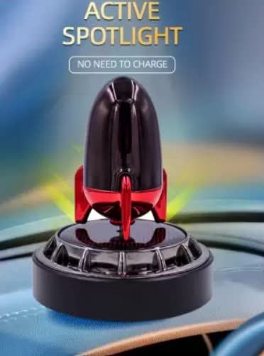 Car Aroma Diffuser Air Freshener Perfume Solar Power Dashboard Rocket style Decoration With Perfume(Black)