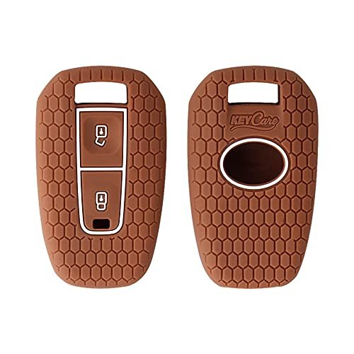 Silicone Car Key Cover Compatible with Indica Vista, Indigo Manza 2 button remote key- Brown Image