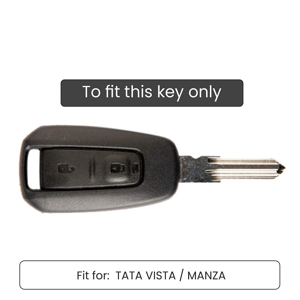 Silicone Car Key Cover Compatible with Indica Vista, Indigo Manza 2 button remote key- Brown