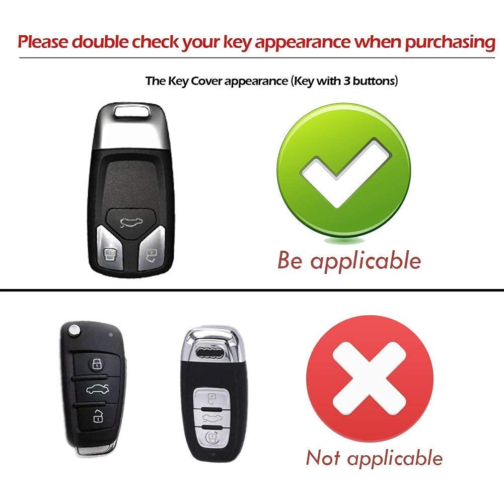 Silicone Car Key Cover Compatible with Audi- A8, QT, RS, TT- Brown Image 