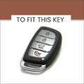 Silicone Car Key Cover Compatible with Venue IMT, Venue, Elantra,Tucson,Creta 2020 4 Button Smart Key (Push Button Start Models only) Image 