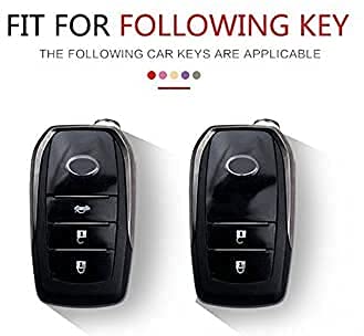Silicone Car Key Cover Compatible with Toyota Fortuner and Crysta 3 Buttons Smart Key- Brown
