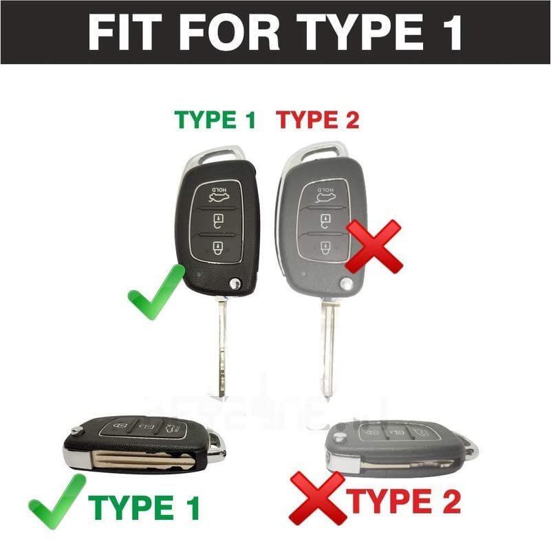 Silicone Car Key Cover Compatible with Aura, Elantra, i10 Grand Nios, i20 Elite, Verna 4S, Creta, i10 Grand, i20 Active, Xcent, Tucson 3 Buttons Smart Key Only -Brown
