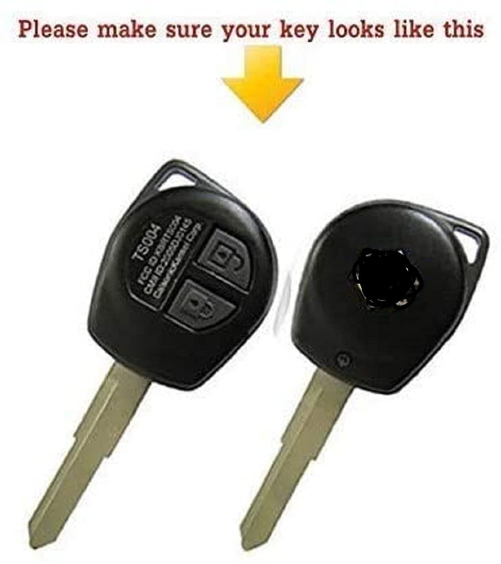 Leather Key Cover Compatible with Maruti Suzuki 2 Button Remote Key ( Pack of 1)