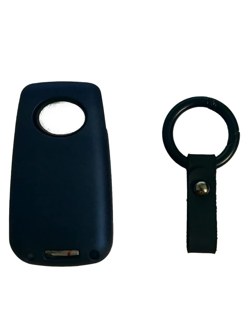 Blue Fiber Style Car Key Cover Compatible with Toyota Corolla Altis Innova Crysta 3 Button Flip Key Cover (Blue)