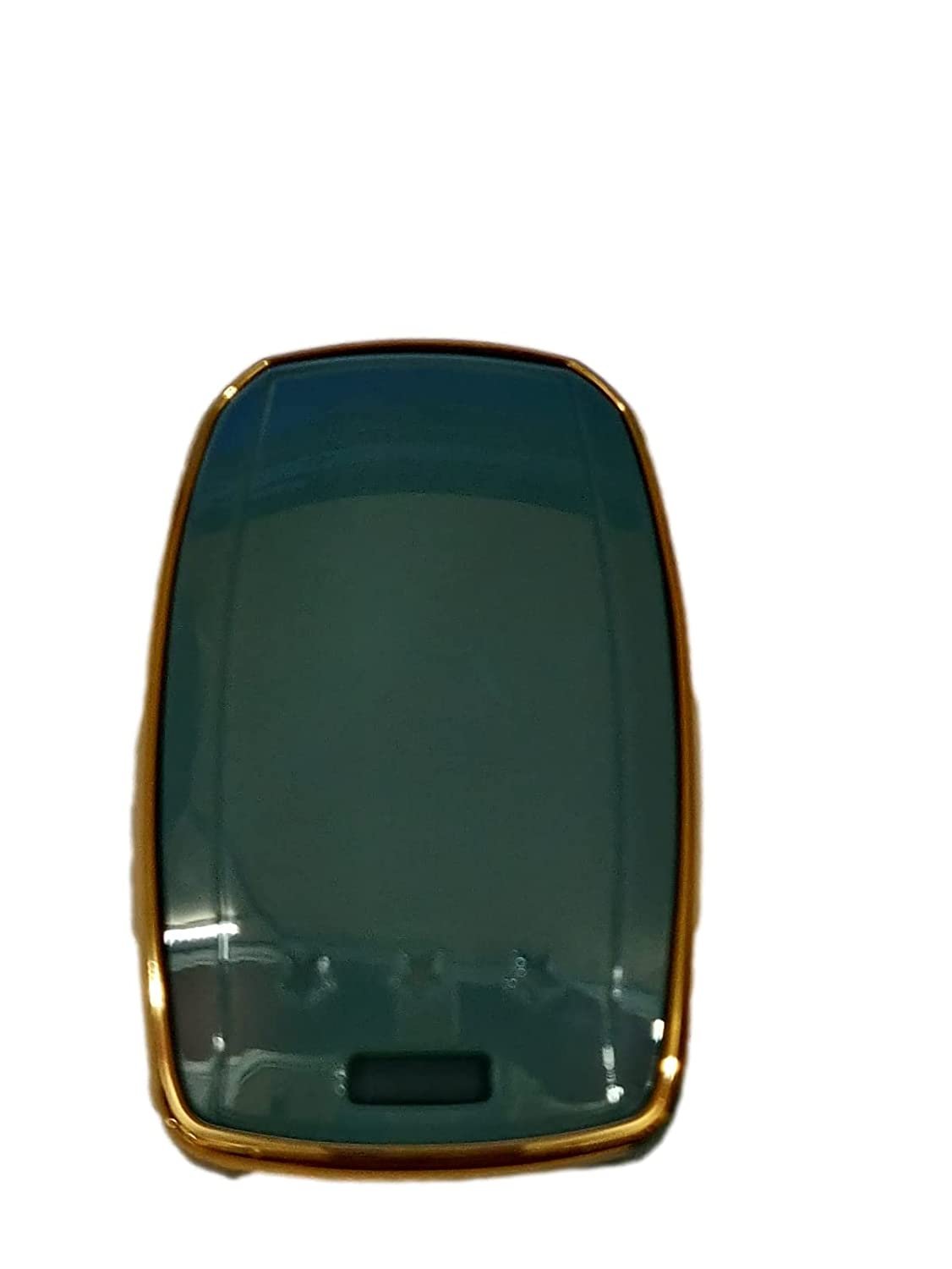 TPU Carbon Fiber Style Car Key Cover Compatible with Kia Seltos Sonet 3 Button Smart Key (Grey)