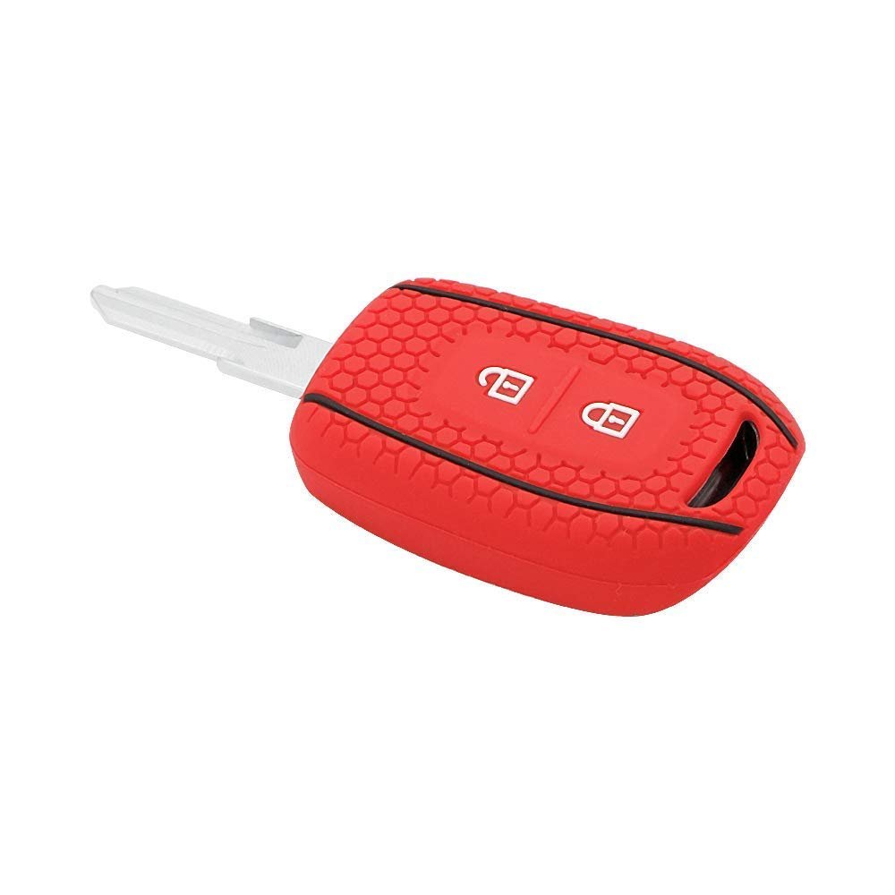 Silicone Key Cover Compatible With Triber, Kwid, Kiger, Duster 2016 onward models (Red)