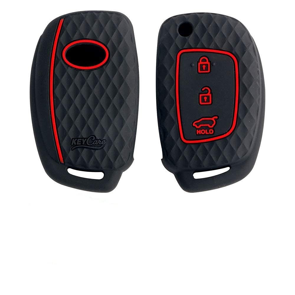 Silicone Key Cover Compatible with i20 flip Key (2012-2014 Models only) (Black) Image