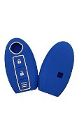 Silicone Car Key Cover Case Compatible with Nissan Push Button Start Car Key (Blue, Pack of 1) Image 