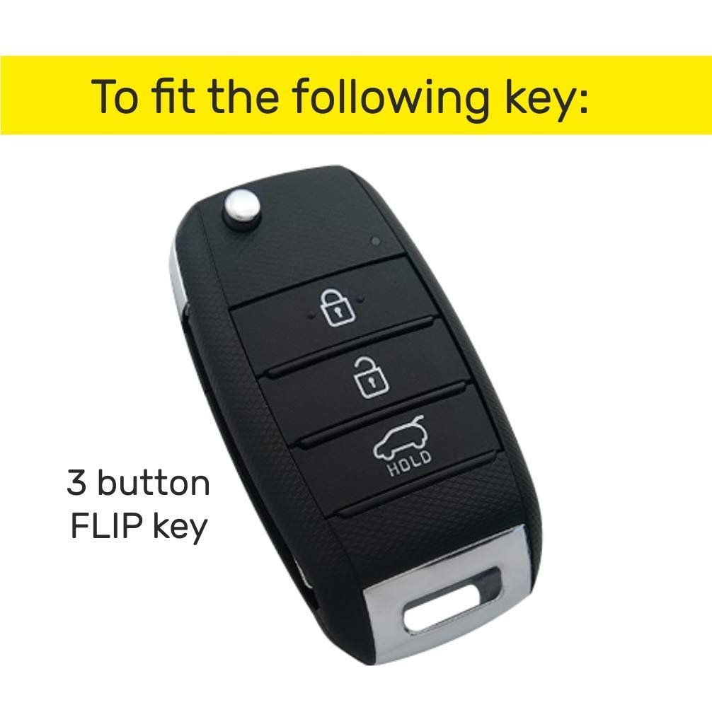Silicone Key Cover Compatible with Kia Seltos, Sonet flip Key (Non Push Button Start Models only, Grey)