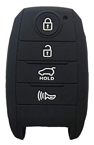4 Buttons Silicone Key Cover For kia Optima K 3 Cerato, Seltos, Forte Sorento Rio Rio5 NIRO Soul (Black)(Pack of 2)