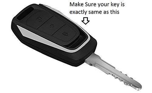 Silicone Remote Key Cover Compatibility with Mahindra KUV 100 (Black, Pack of 2)