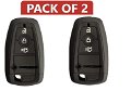 4 Buttons Silicone Key Cover Compatible with Ford Endeavour Smart Key (Black, Pack of 2) Image 