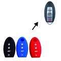 Silicone Cover GT-R Maxima Murano Rogue 370z 350z Versa Sentra Pathfinder Key Cover Compatible with Nissan Cars (Black, Pack of 2) Image 
