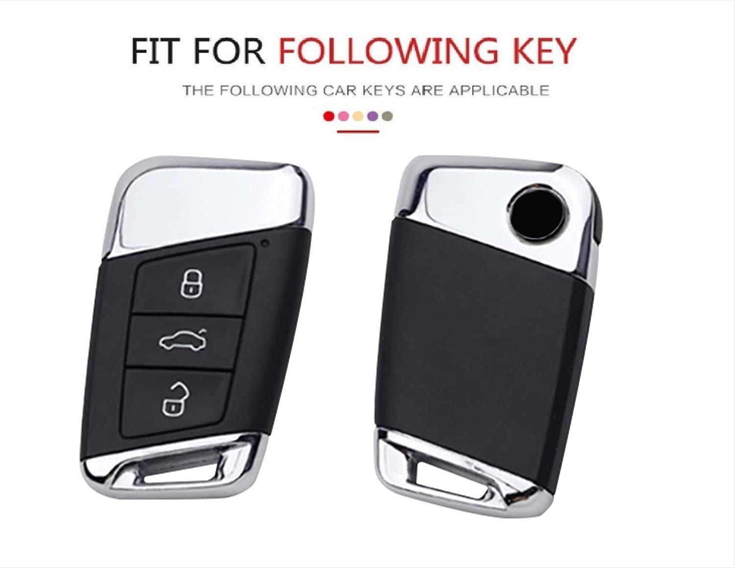 Silicone Key Cover Compatible with New Skoda Octavia 3 Button Smart Key (Pack of 2)