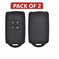 4 Buttons Silicone Remote Key Case Cover Compatible with Renault KOLEOS Kadjar (Black, Pack of 2) Image 