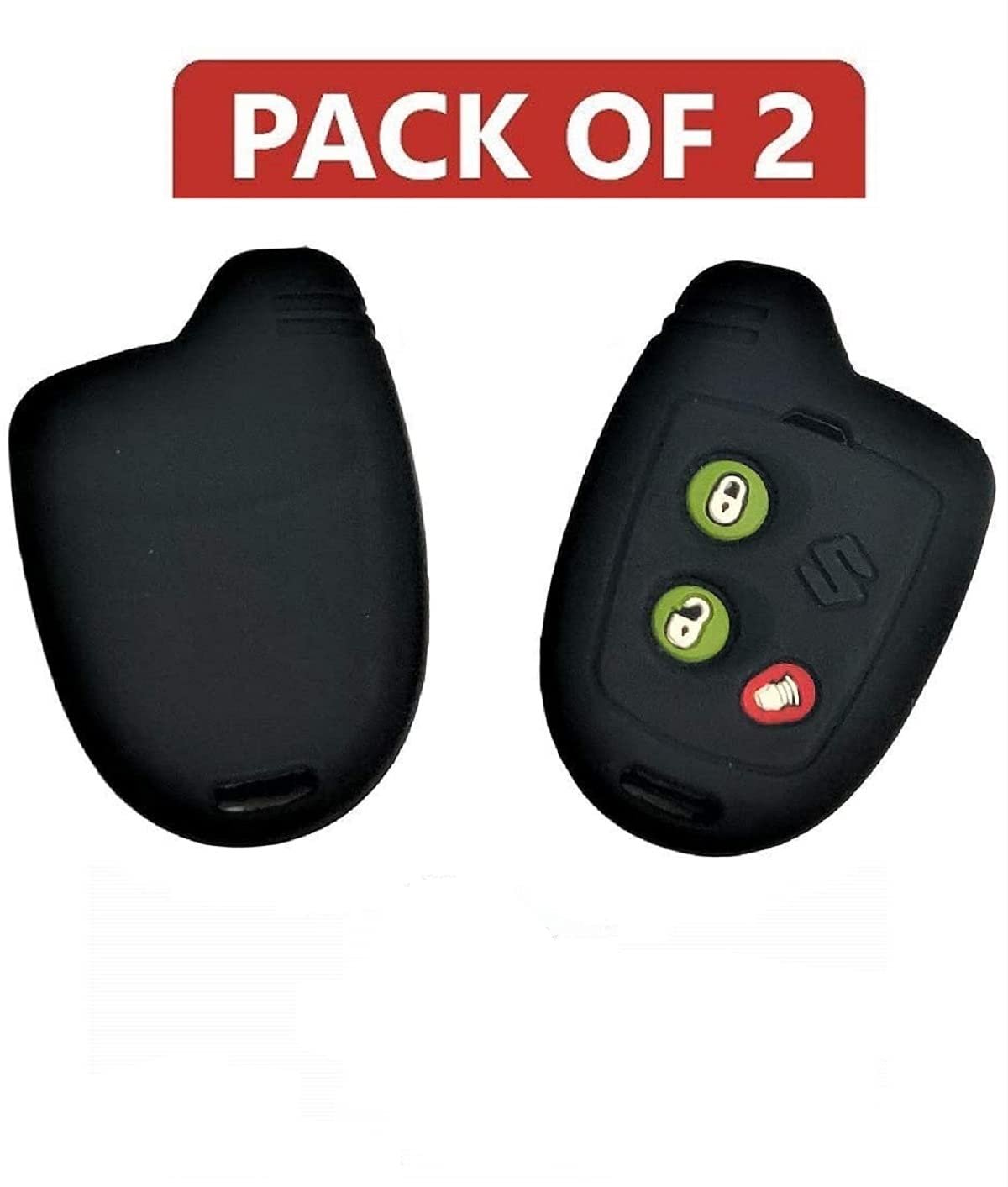 Silicone Key Cover Compatible With Maruti Suzuki Nippon Remote (Black, Pack of 2) Image 